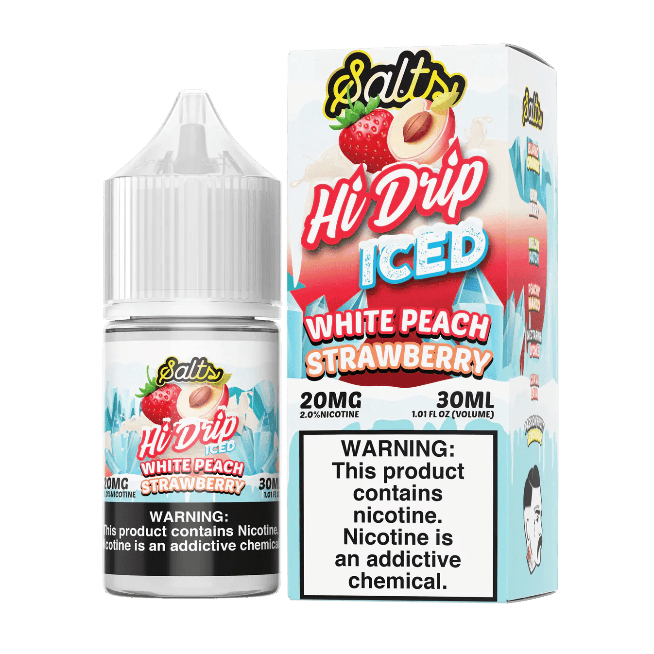 White Peach Strawberry ICED SALT - Hi Drip - 30mL