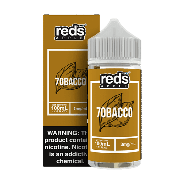 Red's Apple E-Juice by 7 Daze 100mL e-liquid bottle with apple flavor and vibrant label.
