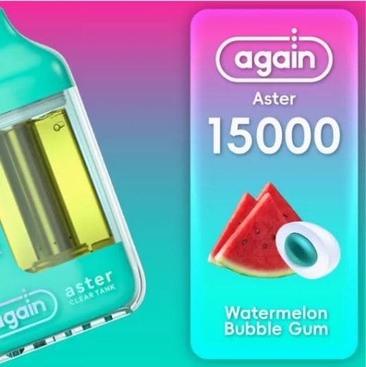 Again Aster 15K Disposable — Watermelon Bubble Gum