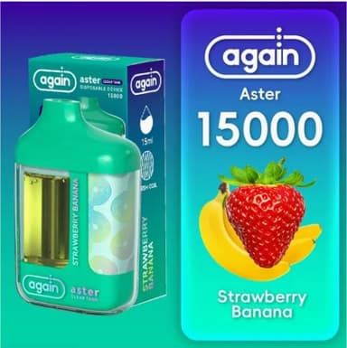 Again Aster 15K Disposable — Strawberry Banana