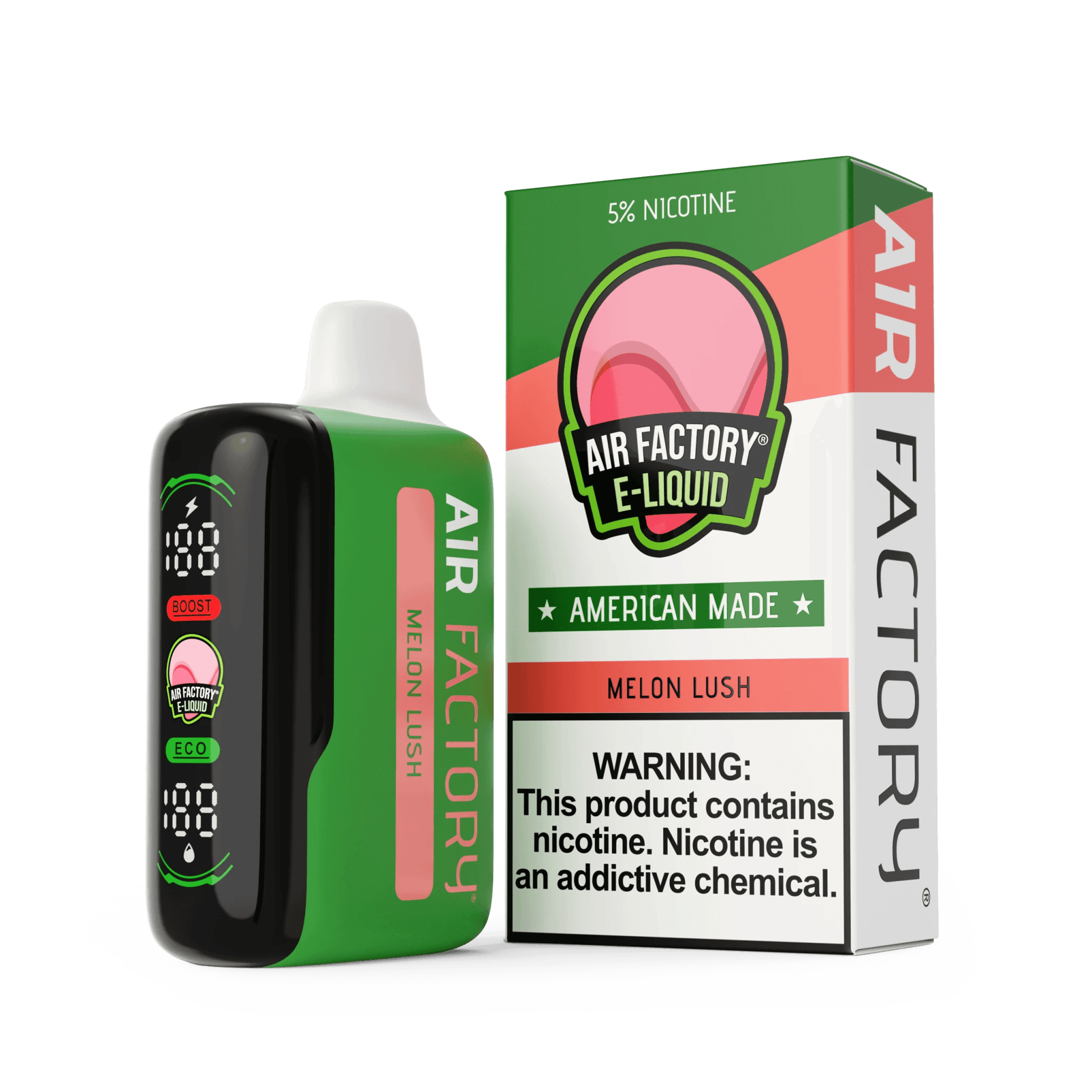 Air Factory 20K Puff Disposable vape device with sleek design and mouthpiece, showcasing its compact, portable appearance.