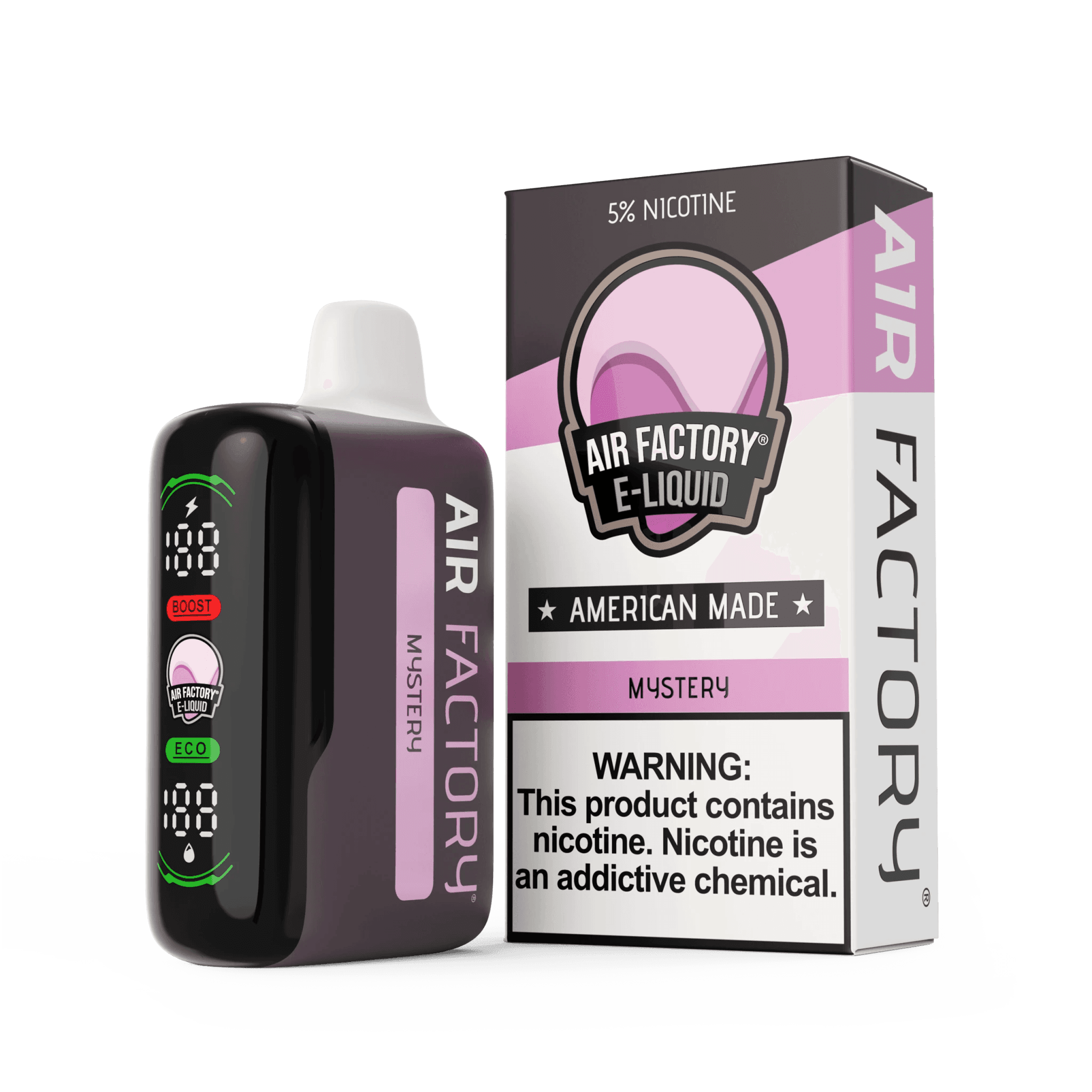 Air Factory 20K Puff Disposable Vape device with sleek design and compact size, ideal for convenient vaping on the go.