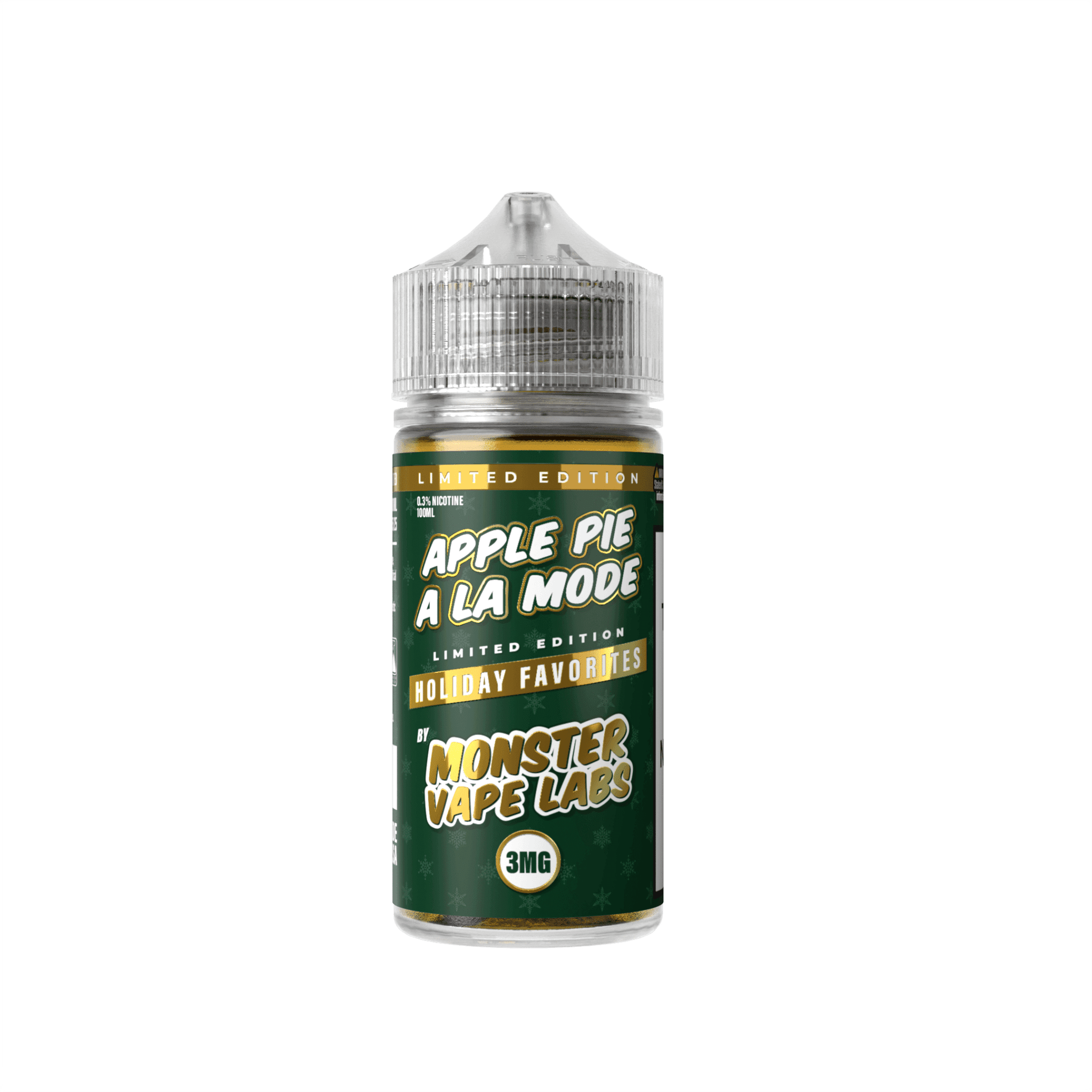 Apple Pie A La Mode e-liquid by Monster Vape Labs in a 100mL bottle, featuring a sweet apple pie flavor with a creamy vanilla finish.