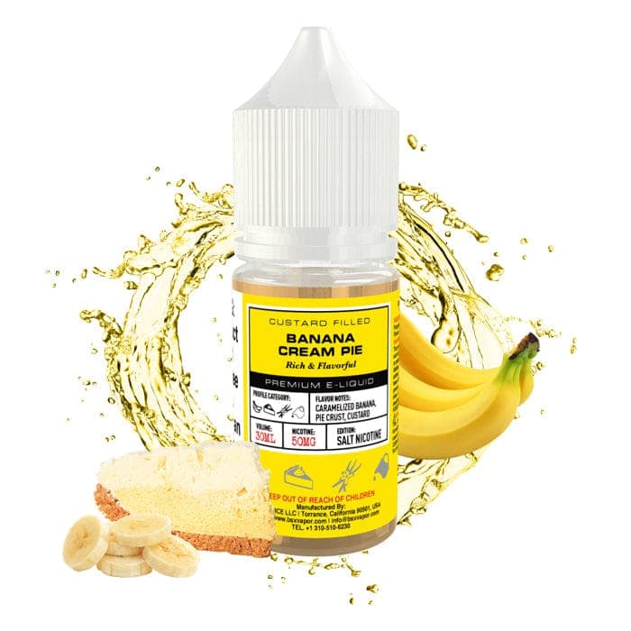 Banana Cream Pie SALT e-liquid by BSX Vapor in 30mL bottle, featuring creamy banana and pie flavors in a smooth vape liquid.