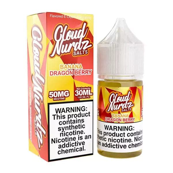 Banana Dragon Berry SALT e-liquid by Cloud Nurdz in 30mL bottle, featuring a fruity blend of banana, dragon fruit, and berry flavors.