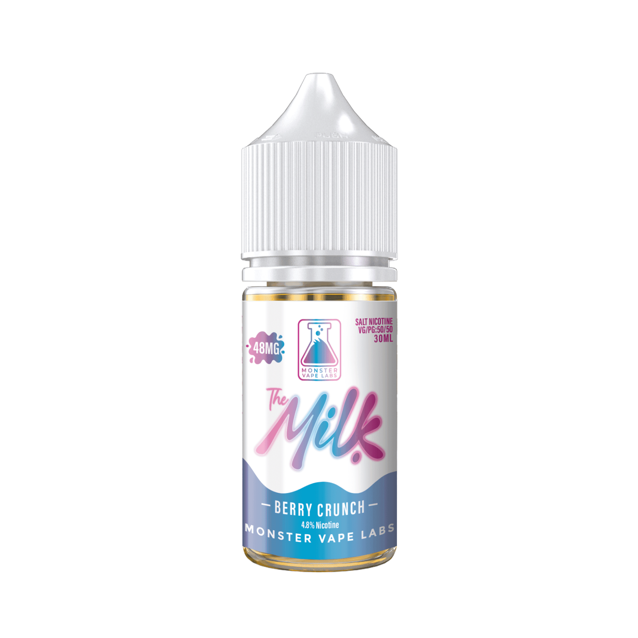 Berry Crunch Salt e-liquid by The Milk E-Liquid in a 30mL bottle, featuring a berry and cereal flavor profile.