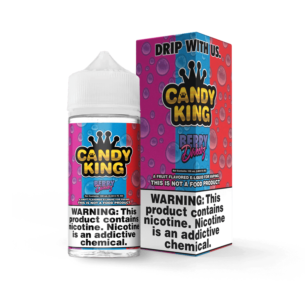 Berry Dweebz Candy King 100mL e-liquid bottle with berry-flavored design and colorful label, ideal for vaping enthusiasts.