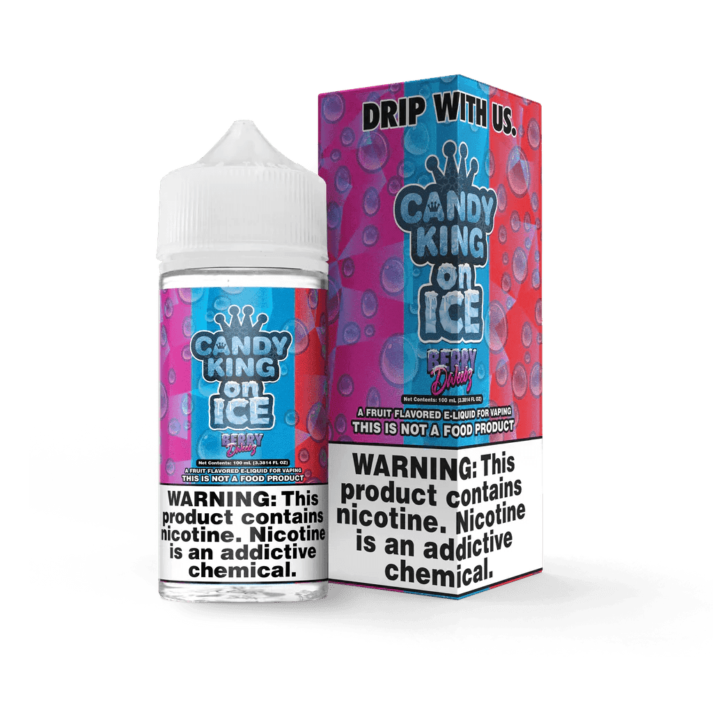 Berry Dweebz on ICE e-liquid by Candy King, 100mL bottle featuring a berry and icy flavor profile.