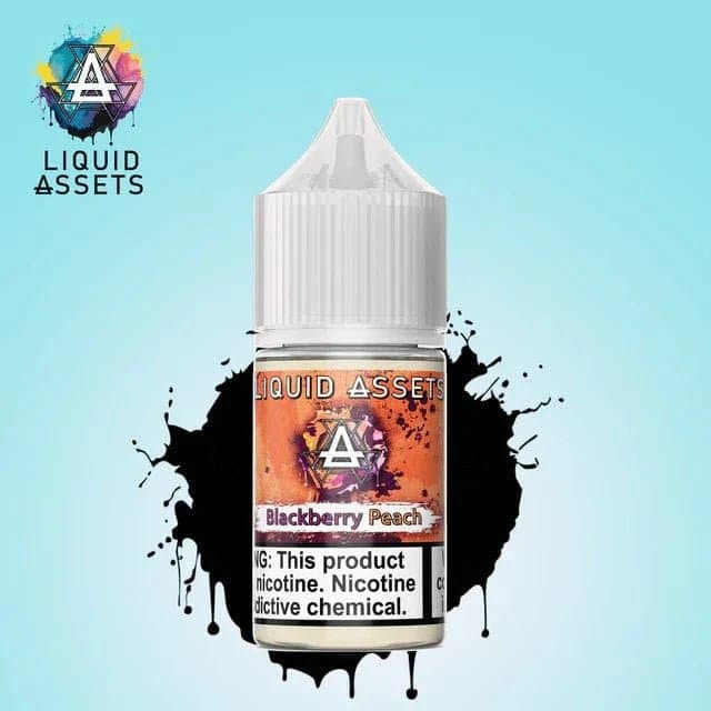 Blackberry Peach SALT e-liquid by Liquid Assets in a 30mL bottle, featuring a fruity blackberry and peach flavor blend.
