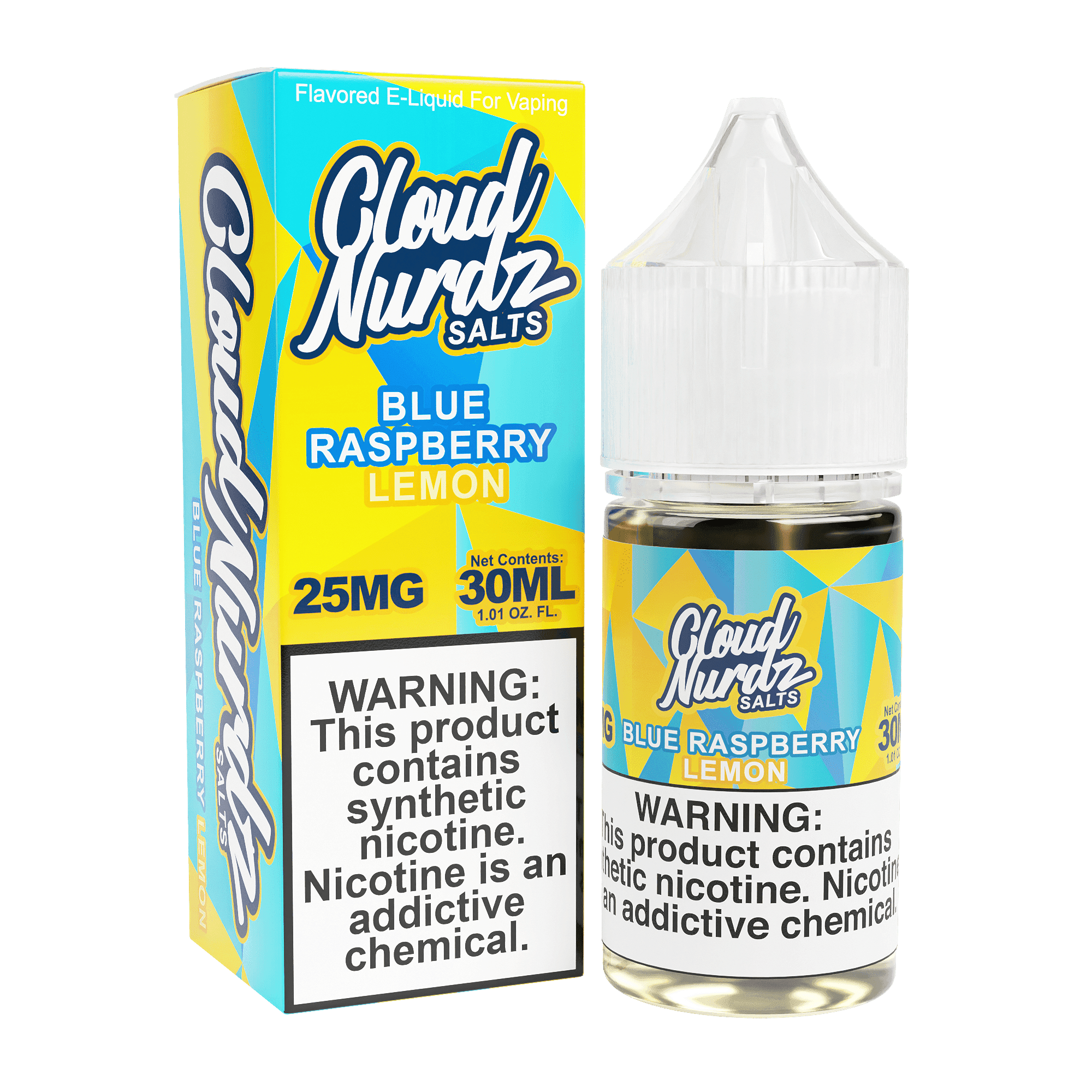 Blue Raspberry Lemon Salt e-liquid by Cloud Nurdz in 30mL bottle, featuring vibrant blue raspberry and lemon flavor.