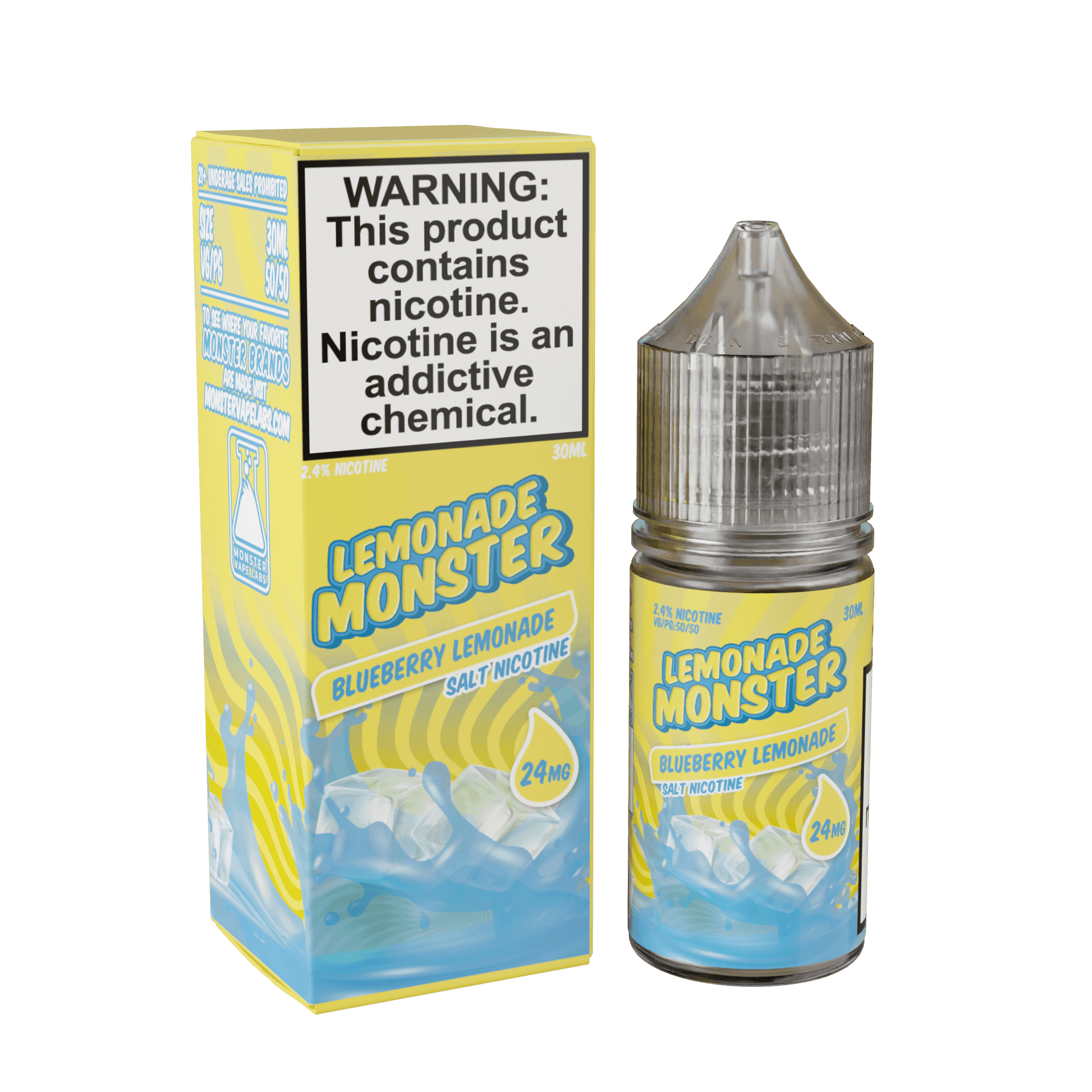 Blueberry Lemonade SALT e-liquid by Lemonade Monster in a 30mL bottle, featuring a refreshing blueberry and lemonade flavor.