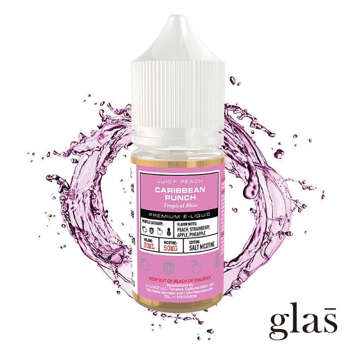 BSX Vapor Caribbean Punch SALT e-liquid bottle, 30mL, featuring tropical fruit flavor and salt nicotine for vaping.
