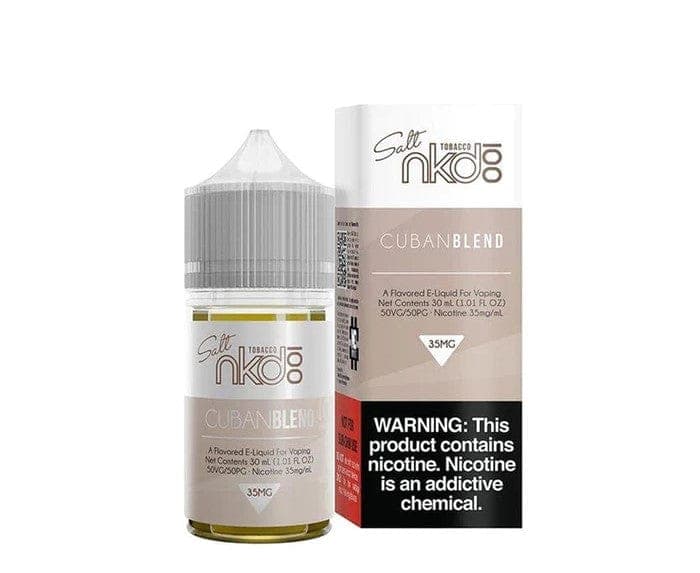 Cuban Blend SALT e-liquid by Naked 100 in 30mL bottle, featuring rich, smooth tobacco flavor with a balanced nicotine salt formulation.