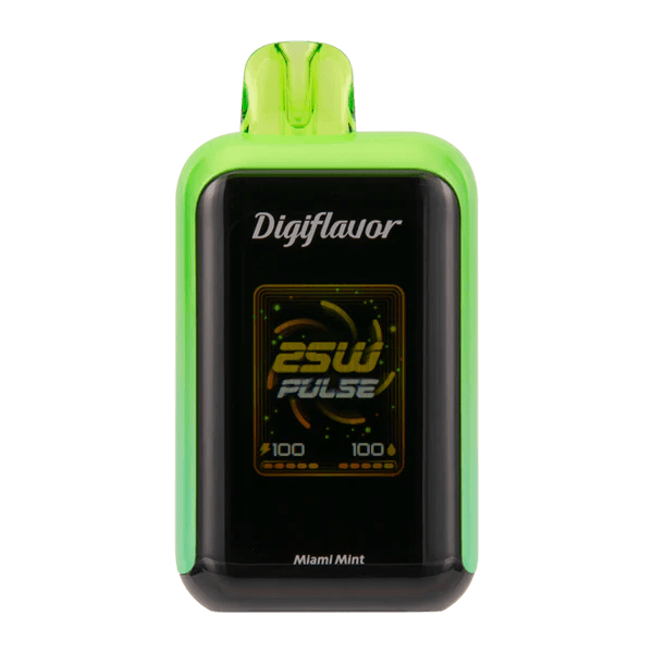 Geek Bar DigiFlavor Sky 25K Puff disposable vape in Miami Mint flavor, featuring a sleek design and colorful branding on the device.