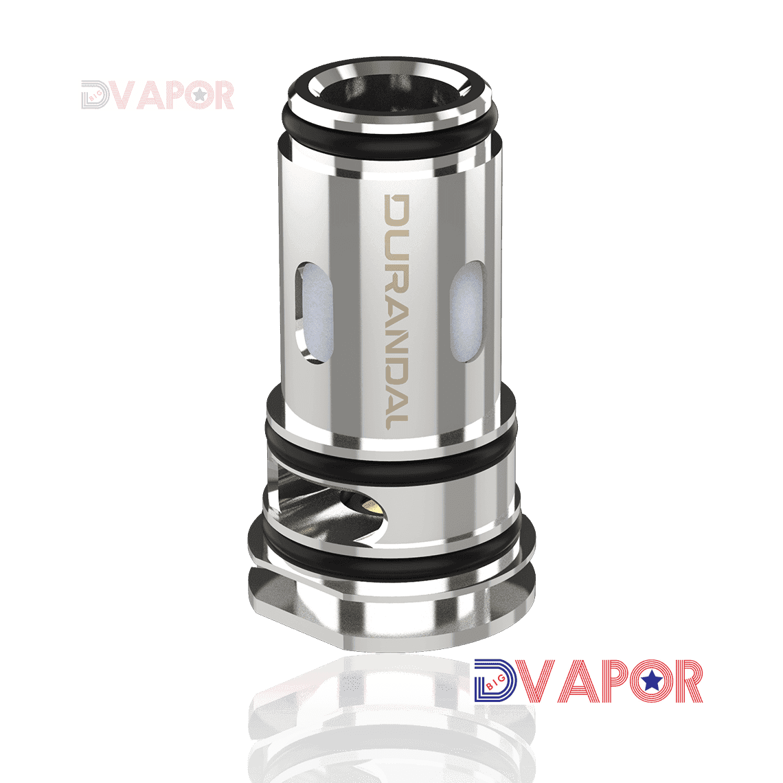 Durandal replacement coil pack by HorizonTech for vape devices, showing three coils with metal and cotton wicks.