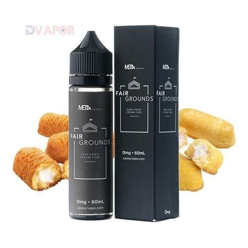 Fairgrounds Met4 by SAVEUR Vape 60ml e-liquid bottle with colorful label for vaping flavor.