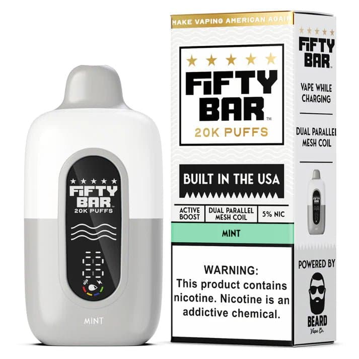 Fifty Bar 20K Disposable — Mint (White Series)
