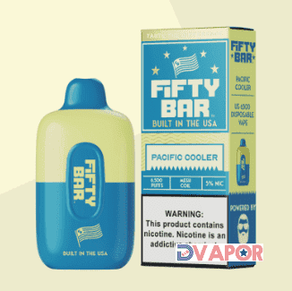 Fifty Bar 6500 Disposable Vape device with sleek design and flavor cartridge visible in hand.