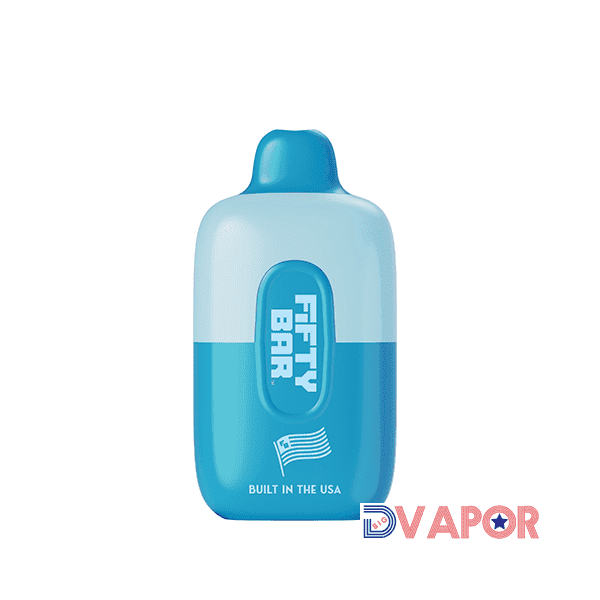 Fifty Bar 6500 Disposable Vape showing sleek design with colorful branding and mouthpiece, portable and easy to use.
