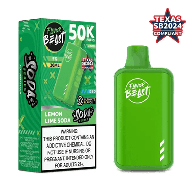 Flavor Beast XBM50 50K Disposable — Lemon Lime Soda ICED