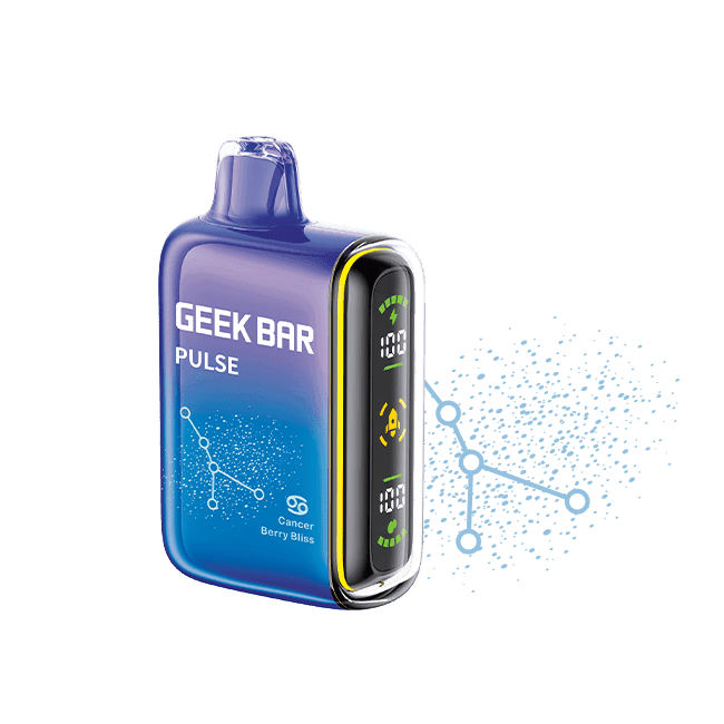 Geek Bar Pulse 15K disposable vape in colorful packaging, compact and portable vaping device from Geek Bar.