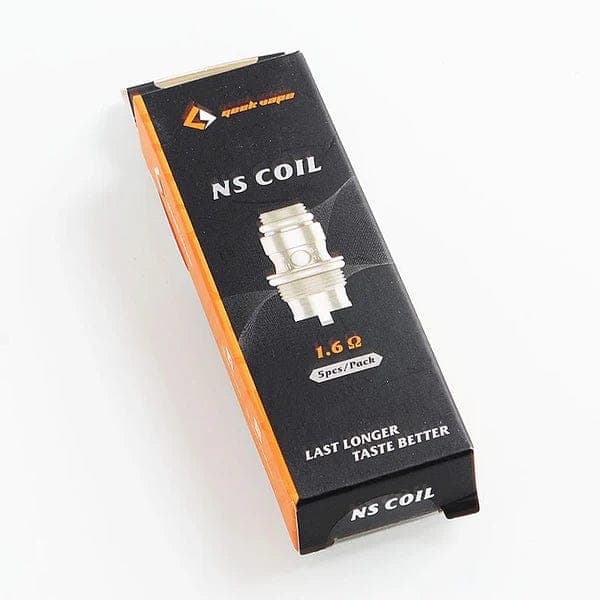 GeekVape NS replacement coils for vape devices, shown in a clear image of multiple coils for electronic cigarettes.