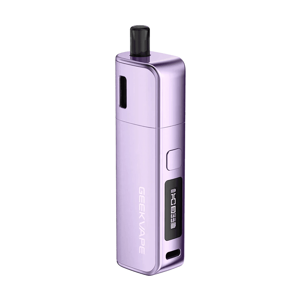 GeekVape Soul 30W pod system in black with sleek design, compact hardware for vaping, showing the device with mouthpiece and buttons.