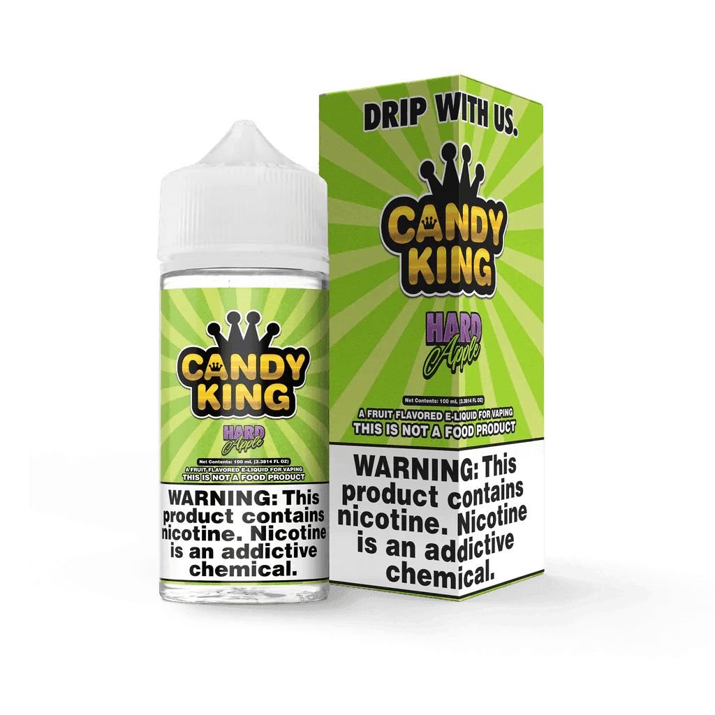 Hard Apple e-liquid by Candy King in 100mL bottle, featuring vibrant apple flavor with a hard candy appearance.