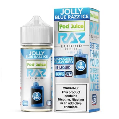 Pod Juice x Raz E-Liquid - 100mL — Jolly Blue Razz ICE
