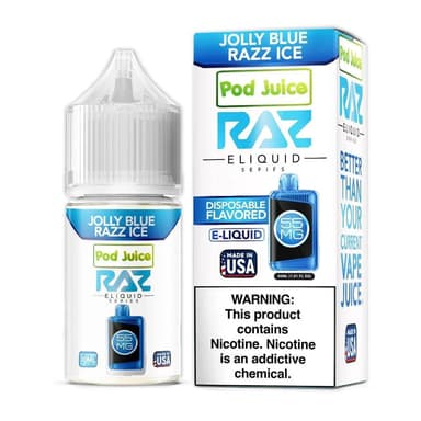 Pod Juice x Raz E-Liquid Salt - 30mL — Jolly Blue Razz ICE