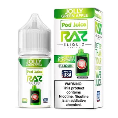 Pod Juice x Raz E-Liquid Salt - 30mL — Jolly Green Apple