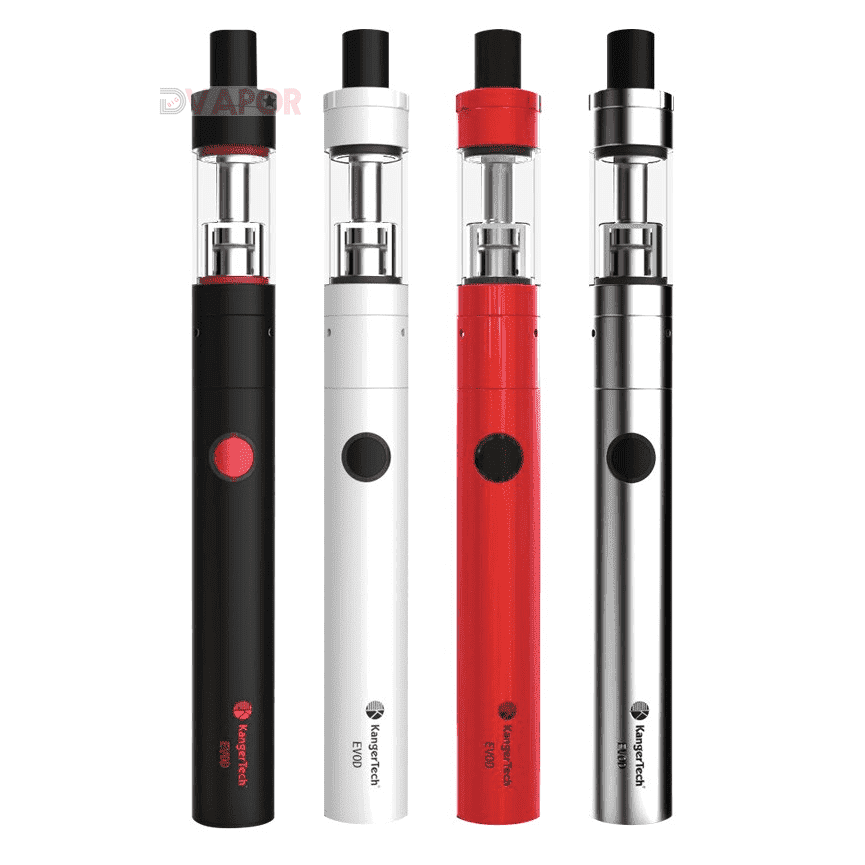Kanger Top Evod Starter Kit hardware including vape device, tank, and accessories for beginner vaping setups.
