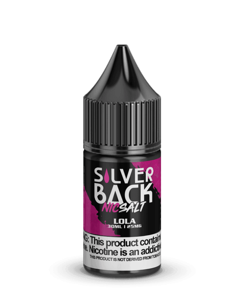 30mL bottle of Lola SALT e-liquid by Silverback Juice Co. featuring sleek packaging and clear branding.