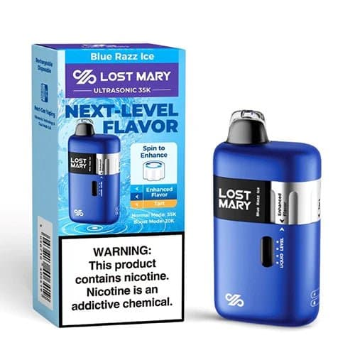 Lost Mary Ultrasonic 35K disposable vape device with sleek design, compact size, and brand logo on the body.