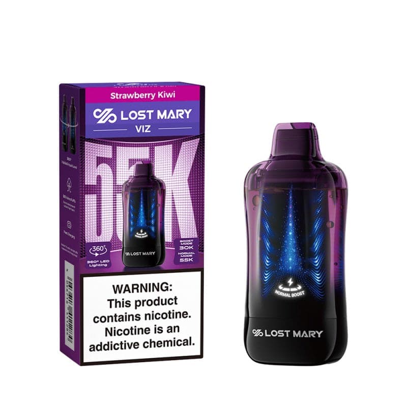 Lost Mary VIZ 55K Strawberry Kiwi disposable vape and packaging box