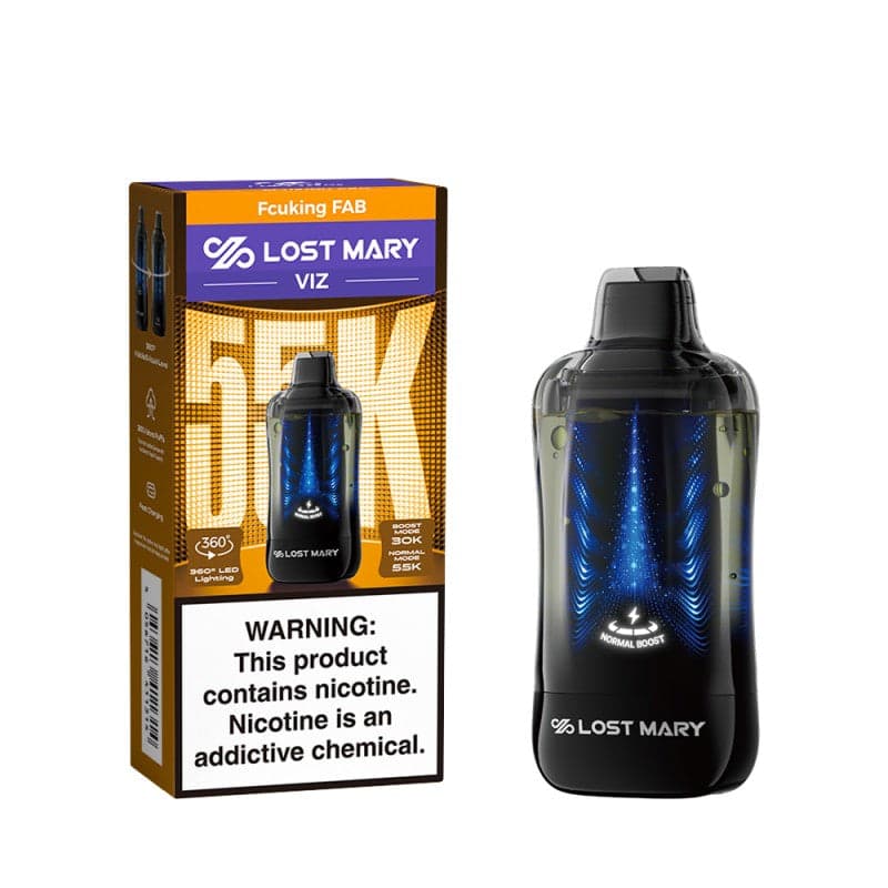 Lost Mary VIZ 55K Fcuking FAB disposable vape and packaging box