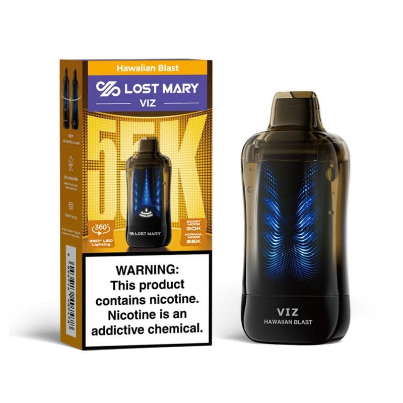 Lost Mary VIZ 55K Hawaiian Blast disposable vape and packaging box