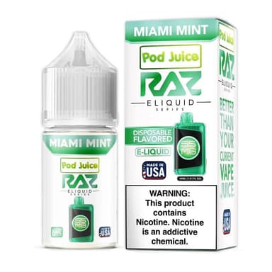 Pod Juice x Raz E-Liquid Salt - 30mL — Miami Mint