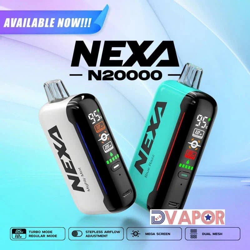 Nexa Bar N20000 Disposable Vape device with sleek design and visible mouthpiece, designed for easy vaping.