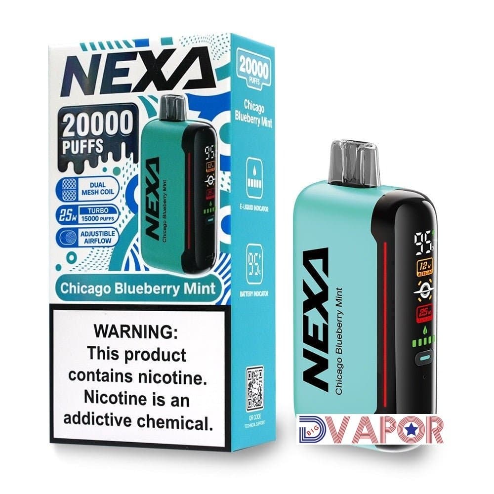 Nexa N20000 Disposable Vape from Nexa Bar, sleek design with mouthpiece and branding, ready for vaping use.