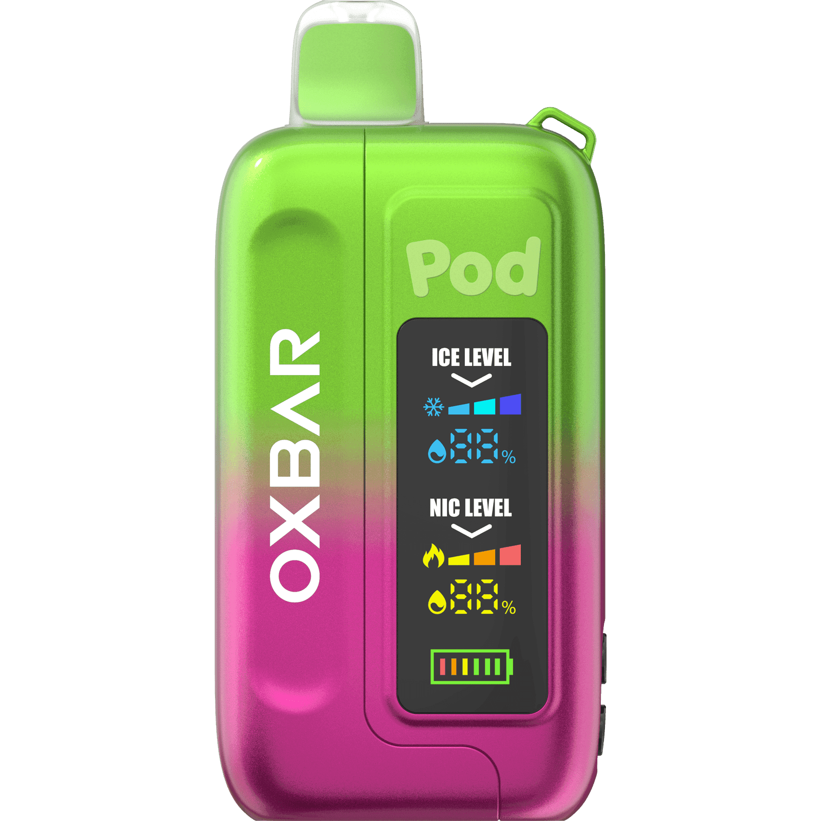 Oxbar ICE-NIC Control 35K Puff disposable vape device with sleek design and colorful branding, showcasing its portable and compact form.