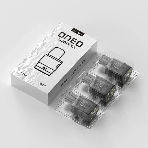 OXVA ONEO replacement cartridge for vape device, showing the clear plastic tank and mouthpiece assembly.