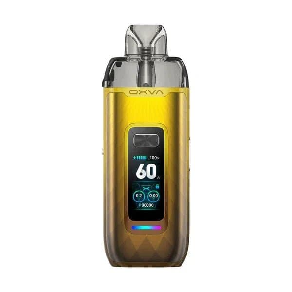OXVA VPRIME 60W Pod System hardware, compact device with adjustable wattage, sleek design, and ergonomic mouthpiece.