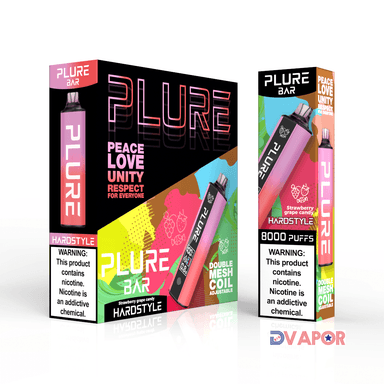 Plure Bar 8000 Puff Vape — Hardstyle (Strawberry Grape Candy)