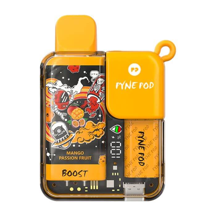 PYNE Pod Boost 8,500K disposable vape device with sleek design and compact size, ideal for on-the-go vaping.