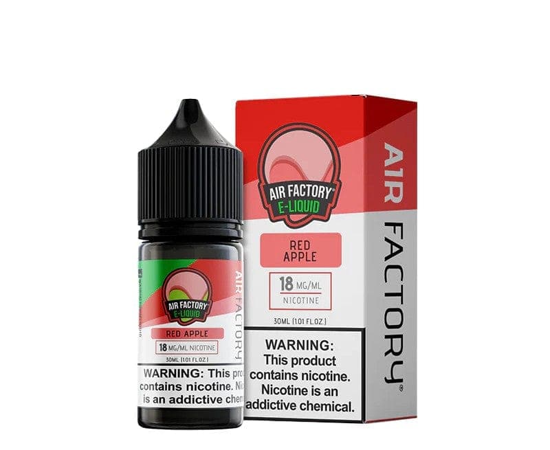 Red Apple SALT e-liquid by Air Factory, 30mL bottle with fresh apple flavor and smooth nicotine salt for vaping.