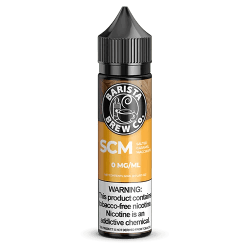 Salted caramel macchiato e-liquid by Barista Brew Co., 60mL bottle with caramel and coffee flavor accents.