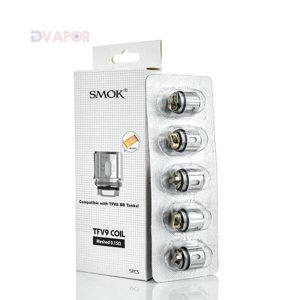SMOK TFV9 Mesh Coils 0.15 Ohm, vape part, 5-pack, designed for optimal flavor and vapor production in compatible vape tanks.