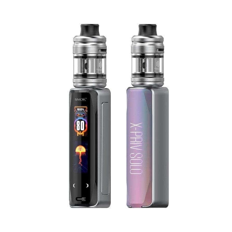 SMOK X-Priv Solo 80W Kit hardware with sleek black mod and matching tank, designed for vaping enthusiasts.