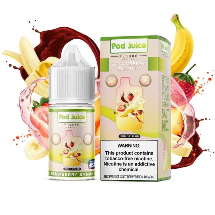 Pod Juice PJ5000 Salt - 30mL — Strawberry Banana PJ5000